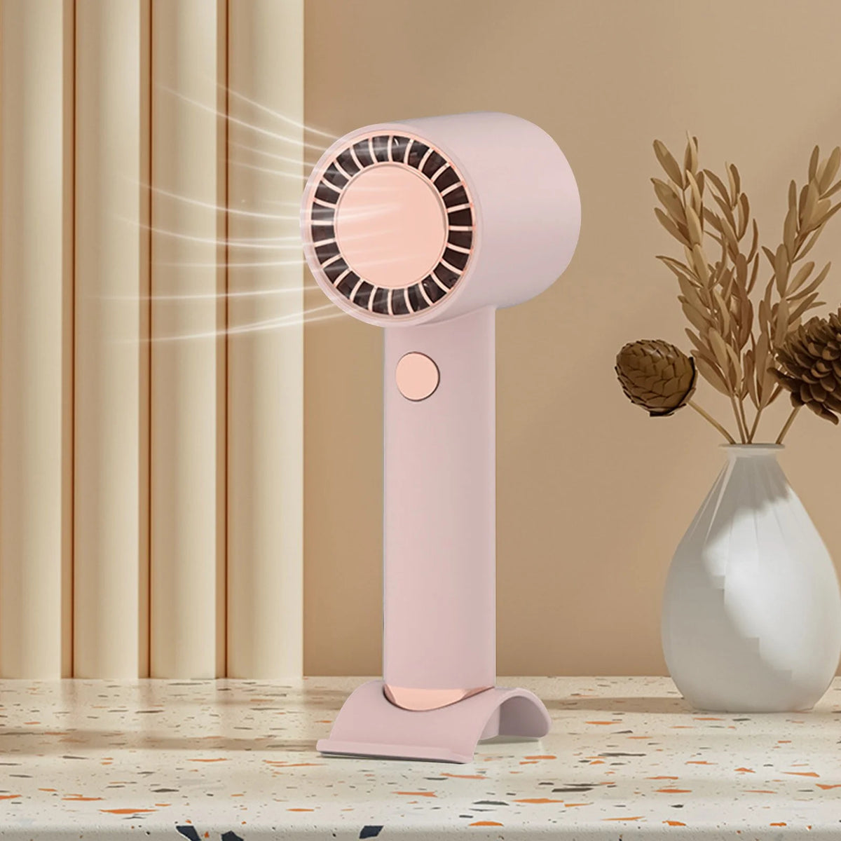 Handheld Fan, Mini Small Portable Turbo Fan, Usb Type-C Rechargeable 3 High Speeds Personal Fans, Max 16 Hours Working Time, Small Hand Fan for Travel, Camping, Office
