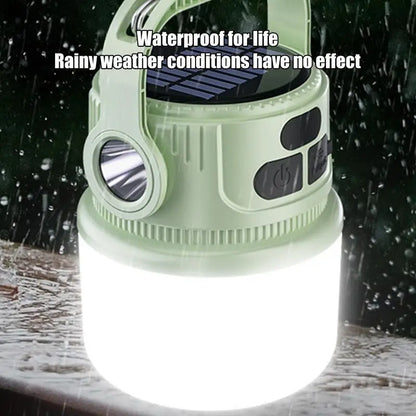 Rechargeable LED Camping Lantern Portable LED Camping Flashlight Solar Rechargeable Waterproof Outdoor Supplies Lightweight Tent