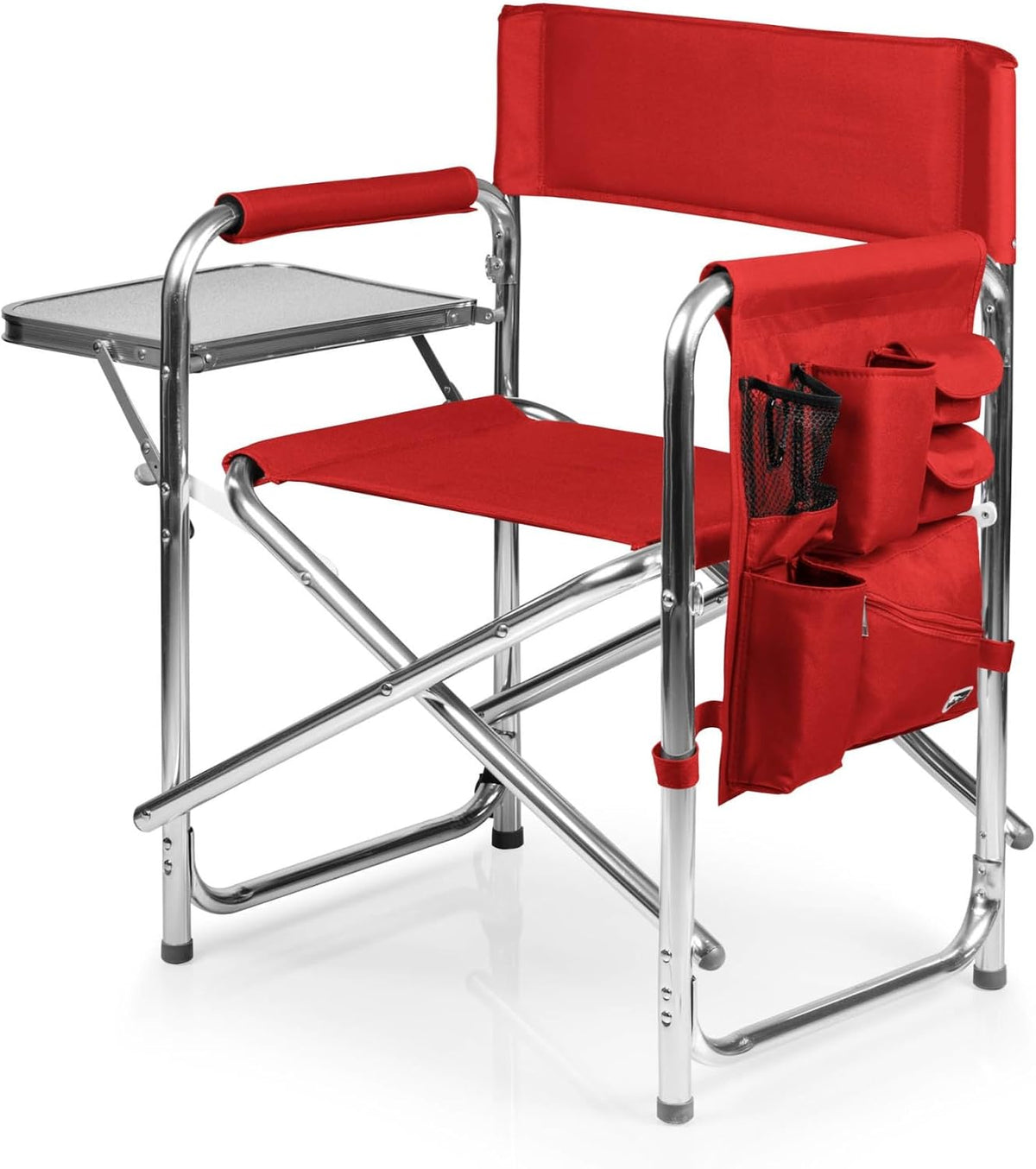 Folding Camp Chair with Side Table - Portable Aluminum Outdoor Seating