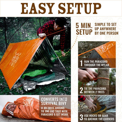 – Emergency Tent with Doors – Hiker Survival Shelter