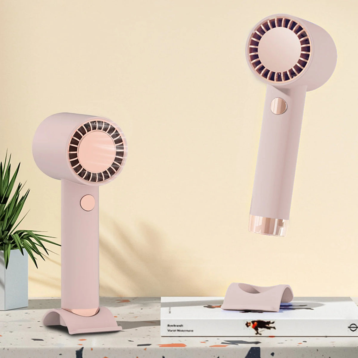 Handheld Fan, Mini Small Portable Turbo Fan, Usb Type-C Rechargeable 3 High Speeds Personal Fans, Max 16 Hours Working Time, Small Hand Fan for Travel, Camping, Office