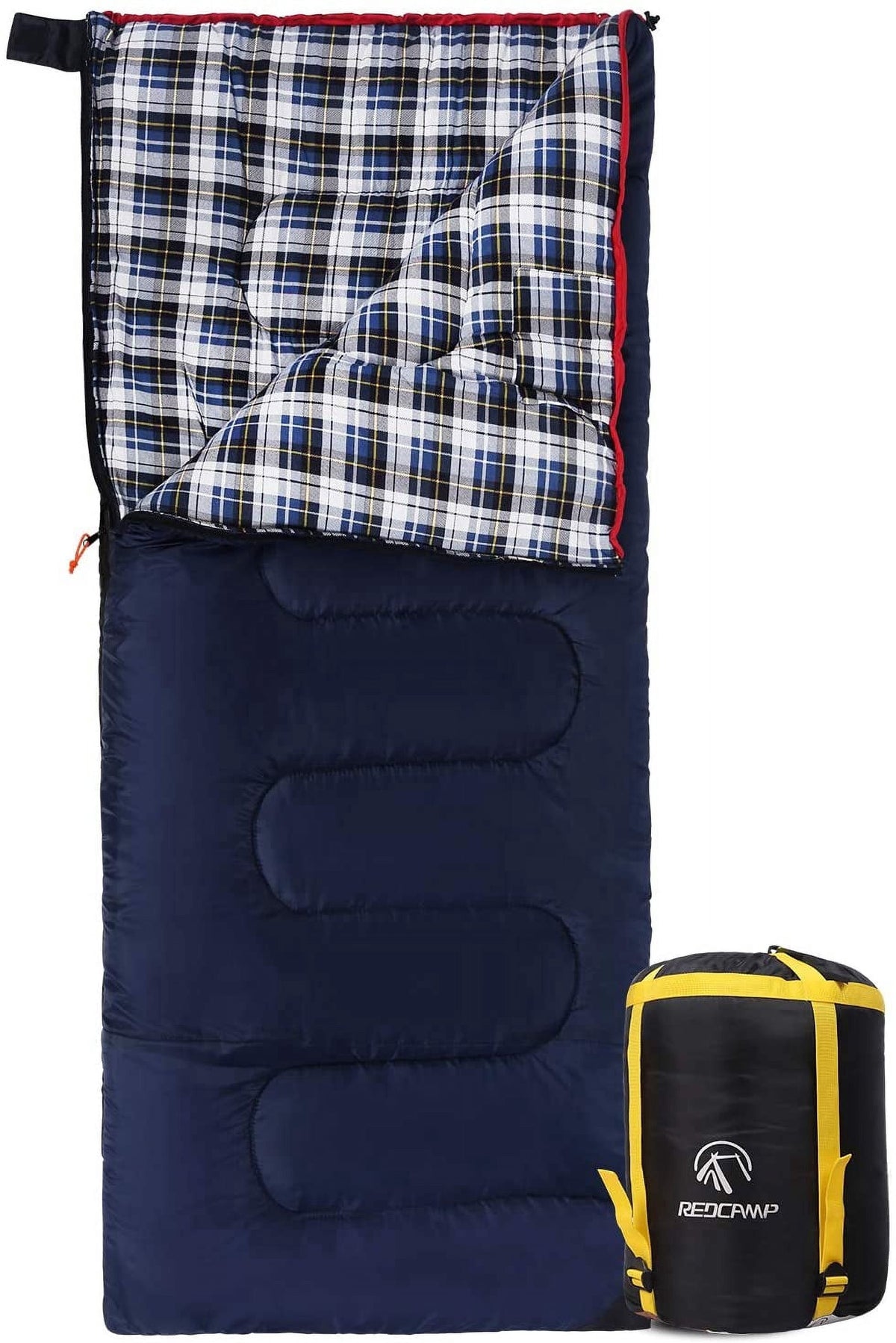 Cotton Flannel Sleeping Bag - 4-Season Cold Weather Camping Bag