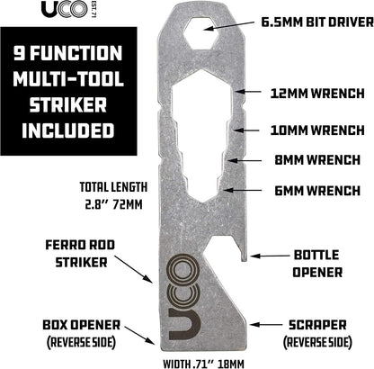 Survival Fire Striker with Tether and Multitool