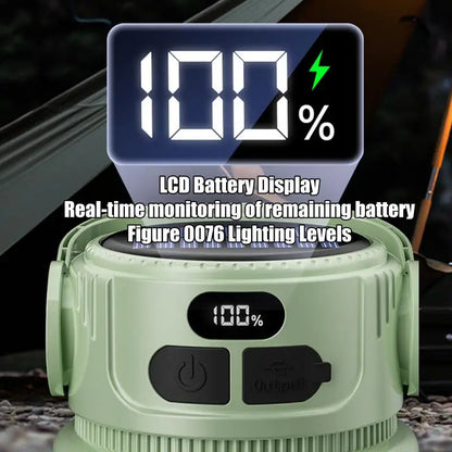 Rechargeable LED Camping Lantern Portable LED Camping Flashlight Solar Rechargeable Waterproof Outdoor Supplies Lightweight Tent