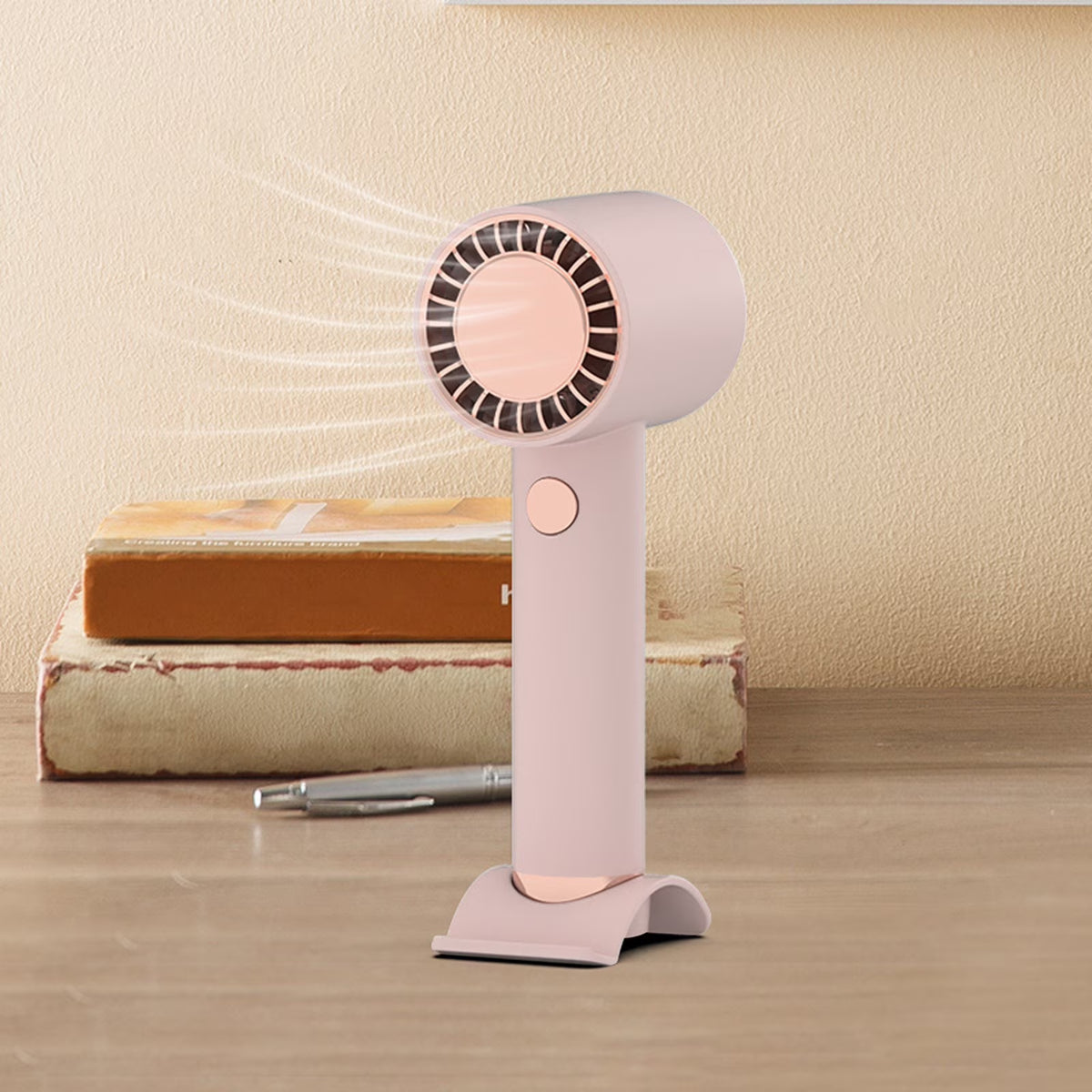 Handheld Fan, Mini Small Portable Turbo Fan, Usb Type-C Rechargeable 3 High Speeds Personal Fans, Max 16 Hours Working Time, Small Hand Fan for Travel, Camping, Office